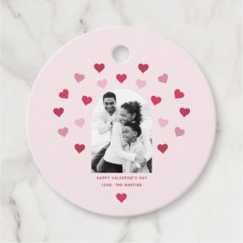 Söt Rosa och rödhjärtfoto Valentine Gåvor Etiketter