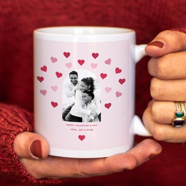 Söt Rosa och rött hjärtklappat Foto Valentine Jumbo Mugg (Skapare uppladdad)
