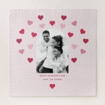 Söt Rosa och rött hjärtklappat Foto Valentine