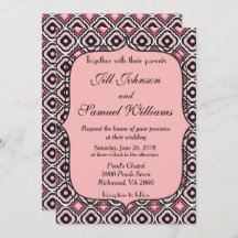 Söt Rosa och svart moderna Bröllop