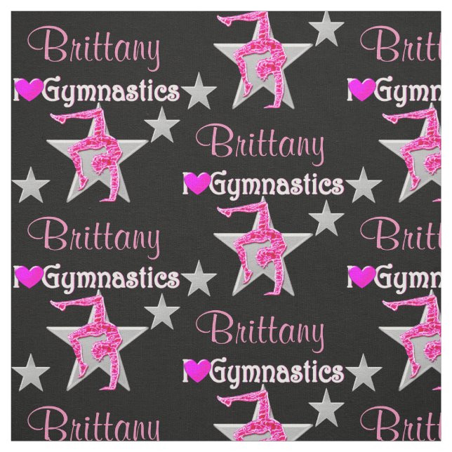 SÖT ROSA OCH SVART PERSONLIG GYMNAST FABRIC TYG (Provkarta)