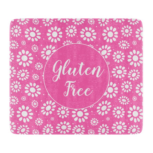 Söt Rosa och vit Blommigt Gluten Free Celiac (Framsidan)