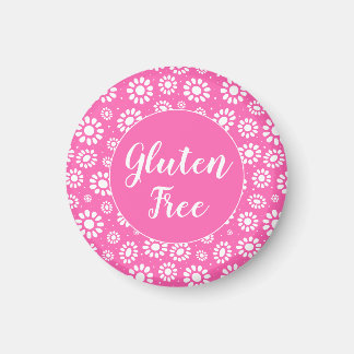 Söt Rosa och vit Blommigt Gluten Free Celiac Magnet