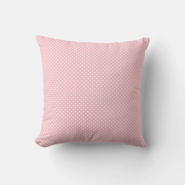 Söt Rosa och vit Polka dots Kudde (Framsida)