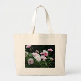 söt rosa- och vit ros-blombuskar. Blomster, Jumbo Tygkasse