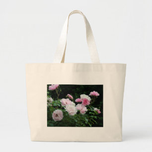 söt rosa- och vit ros-blombuskar. Blomster, Jumbo Tygkasse