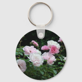 söt rosa- och vit ros-blombuskar. Blomster, Nyckelring