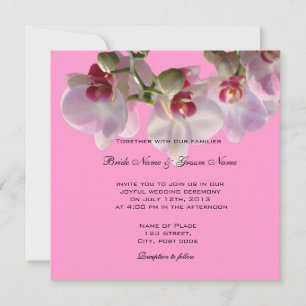 Söt rosa orchid Blombröllop - inbjudningar