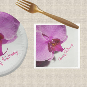 Söt Rosa Orchid Blommar Blommigt Anpassade Pappersservett