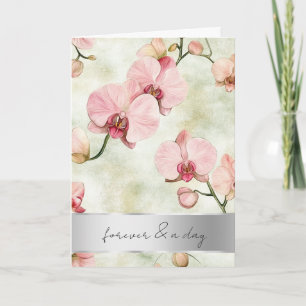 Söt Rosa Orchids Bröllop Kort