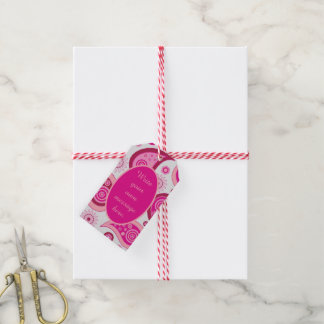 Söt rosa paisley anpassad text presentetikett