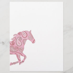 Söt Rosa Paisley Horse