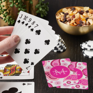 Söt Rosa Paisley Personlig Casinokort