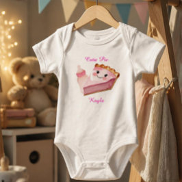 Söt rosa paj och flaska spädbarnskropp t shirt