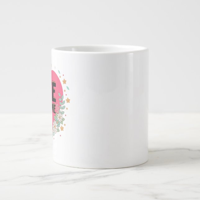 söt rosa Palestinas hjärgrafisk design Jumbo Mugg (Framsidan)