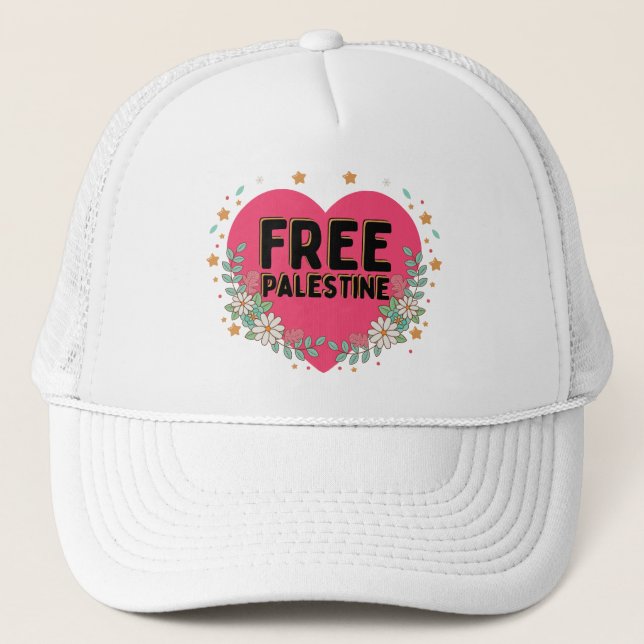söt rosa Palestinas hjärgrafisk design Keps (Framsida)