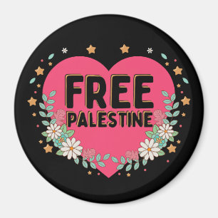 söt rosa Palestinas hjärgrafisk design Magnet