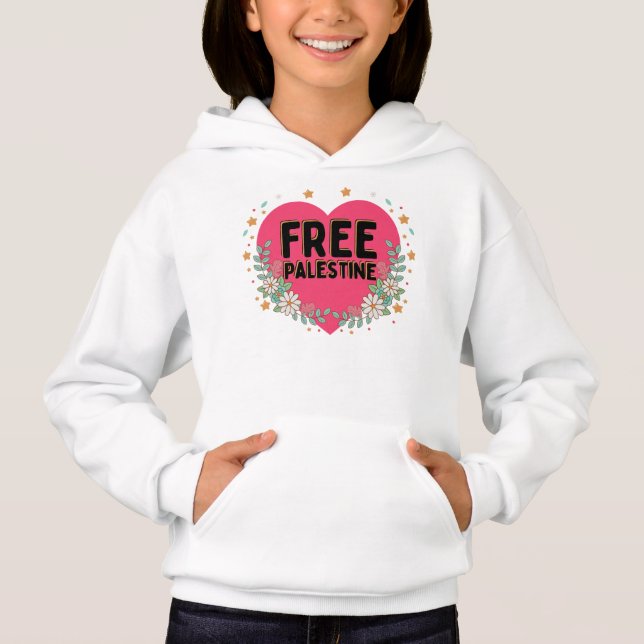 söt rosa Palestinas hjärgrafisk design T Shirt (Framsida)