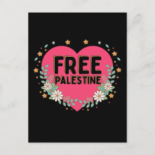 söt rosa Palestinas hjärgrafisk design Vykort
