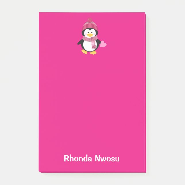 Söt Rosa Panda Valentindagen Post-it Block (Framsida)