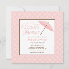 Söt Rosa Parasol Inbjudningskort för möhippan