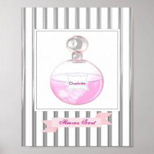 Söt Rosa Parfym Flaska Personlig Poster
