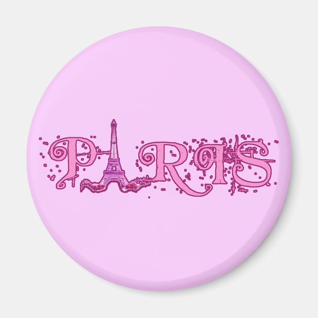 Söt Rosa Paris Products Magnet (Framsidan)