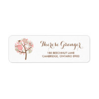Söt Rosa Påskägg Träd Blommigt Address Label (adre