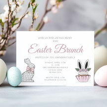 Söt rosa påskbrunch äggsökning