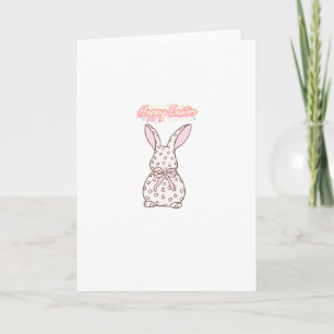 Söt rosa påskharen kort