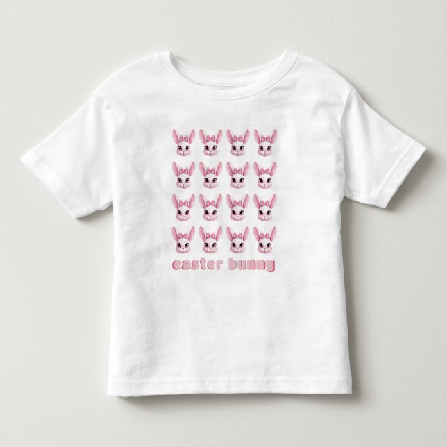 Söt rosa påskkel hare present bebisflicka t-shirt (Framsida)