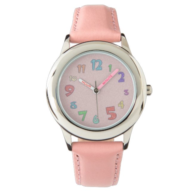Söt Rosa Pastel Armbandsur (Framsida)
