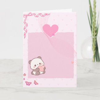 Söt Rosa Pastell Hjärtan Välkomstkort 💗 Kort