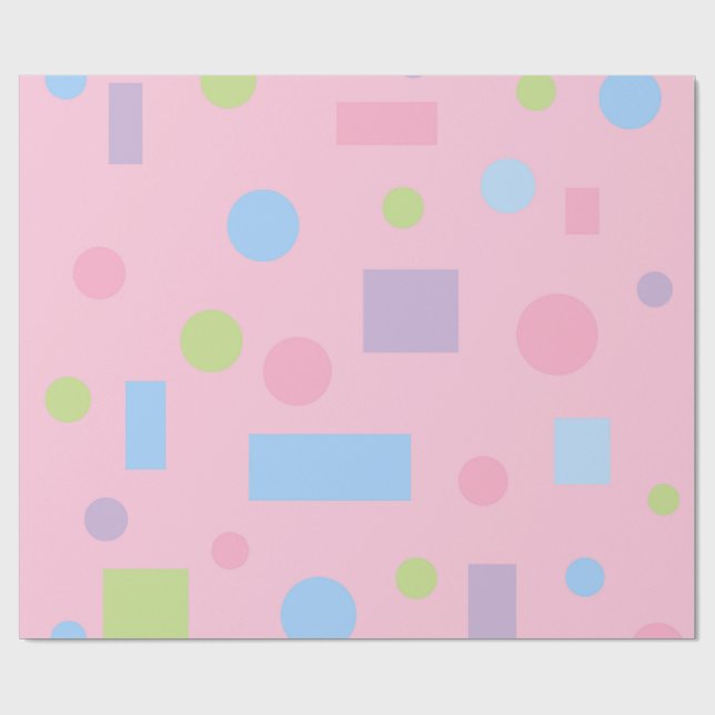 Söt rosa pastell prickig födelsedagspresentpapper presentpapper (Platt)