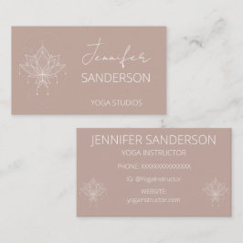 Söt Rosa Peach Boho Blommigt Lotus Yoga Visitkort