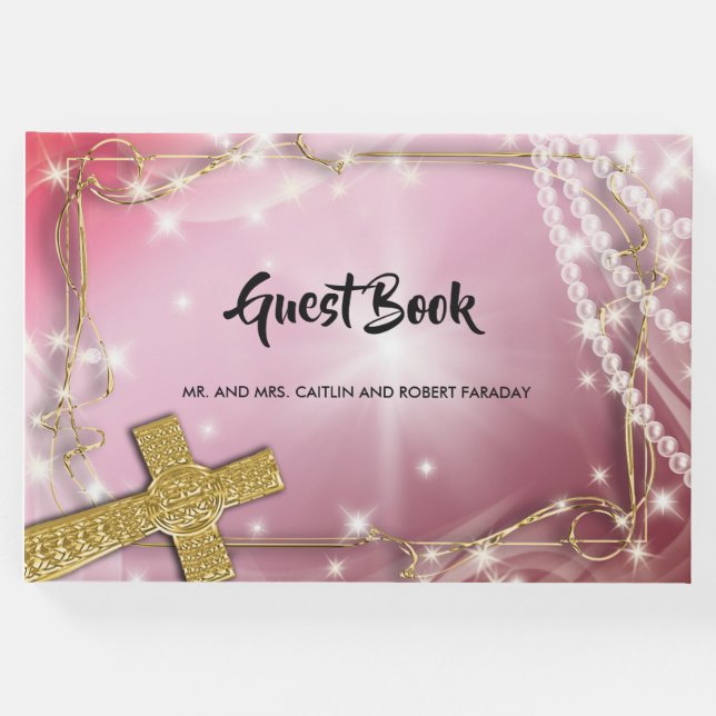 Söt Rosa Pearl Kor Gästböcker (Framsida)