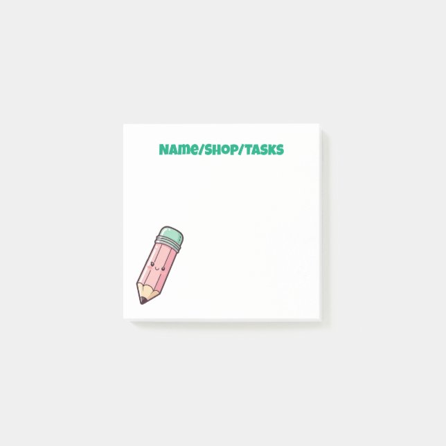 Söt Rosa Penna Post-it Block (Framsida)