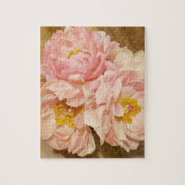 Söt Rosa Peonies Flowers Bouquet Pussel