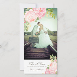 Söt Rosa PeoniesTack för ditt fotokort (4x8) Tack Kort