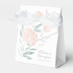 Söt rosa peony blommigt bröllopsförmån presentaskar