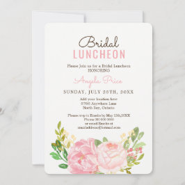 Söt Rosa Peony Möhippa Luncheon-inbjudningar Inbjudningar