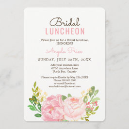 Söt Rosa Peony Möhippa Luncheon-inbjudningar Inbjudningar