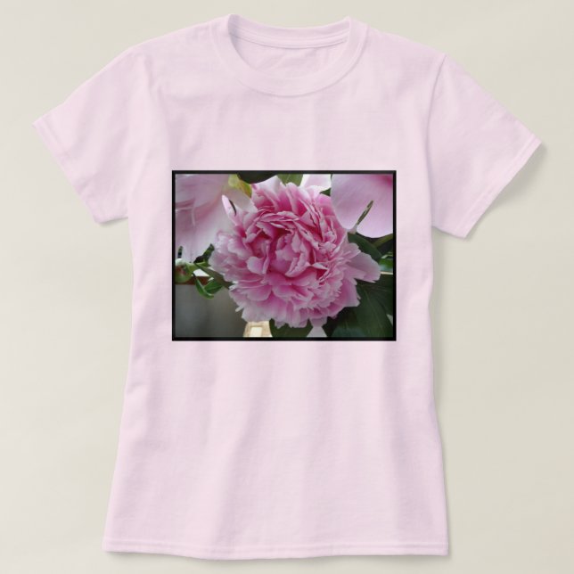 Söt Rosa Peony T-Shirt (Design framsida)