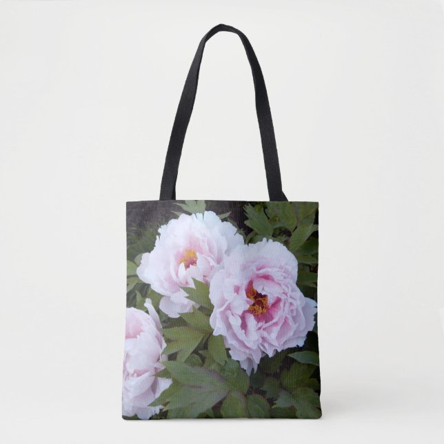 Söt Rosa Peony Tryckt Tote Bag Tygkasse (Framsida)