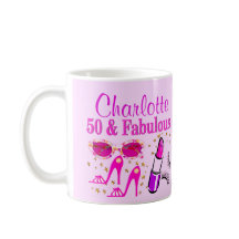 SÖT ROSA PERSONLIG 50:E BIRTHDAY MUGG