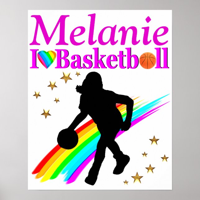 SÖT ROSA PERSONLIG BASKETBALL POSTER (Framsidan)