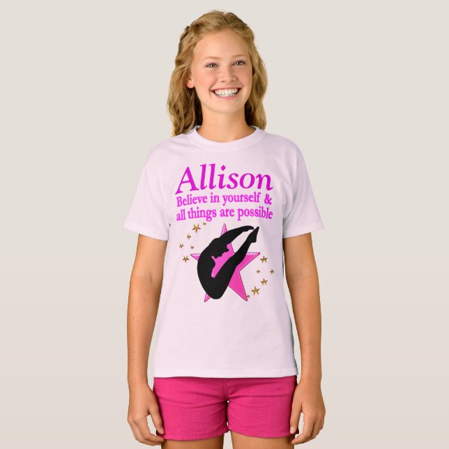 SÖT ROSA PERSONLIG DIVER GIRL T SHIRT (Hel framsida)