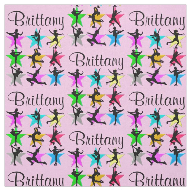 SÖT ROSA PERSONLIG FIGUR SKATING FABRIC TYG (Provkarta)