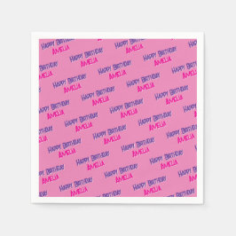 Söt Rosa personlig Födelsedag Pappersservett