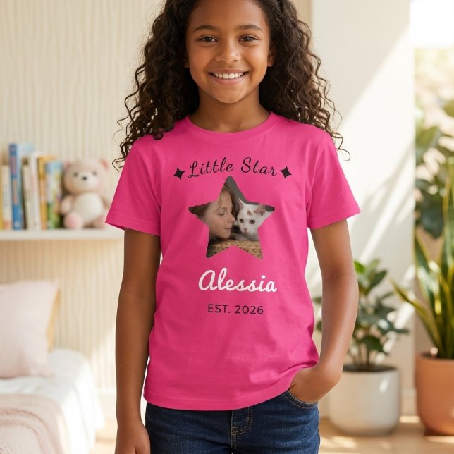 Söt Rosa Personlig Födelsedagströja för Flickor T Shirt (Skapare uppladdad)